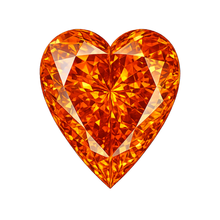 Simulated Orange Sapphire, Heart