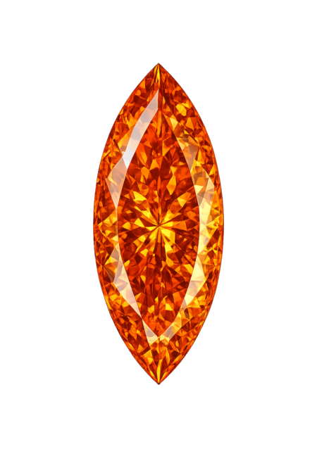 Simulated Orange Sapphire, Marquise