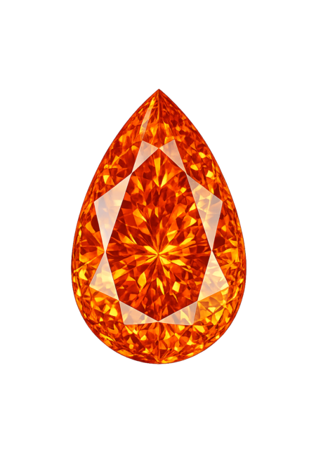 Simulated Orange Sapphire, Pear
