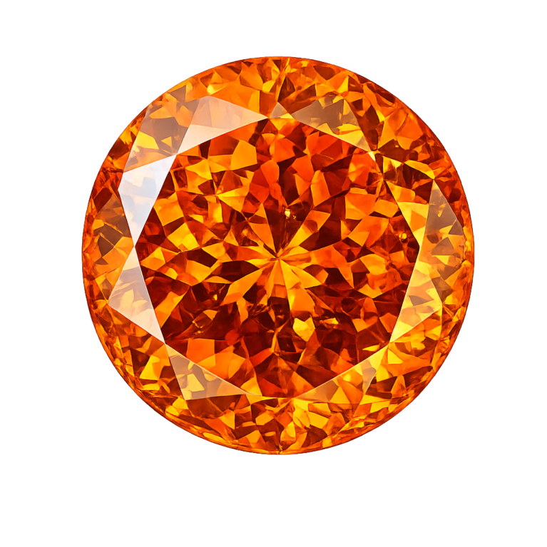 Simulated Orange Sapphire, Round