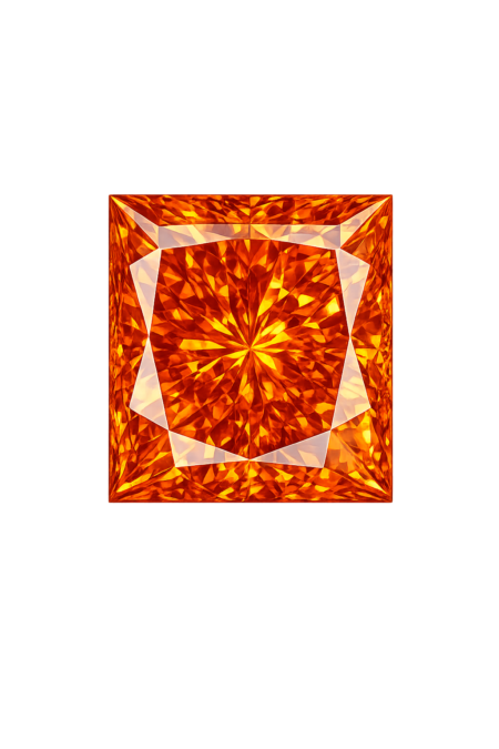Simulated Orange Sapphire, Square