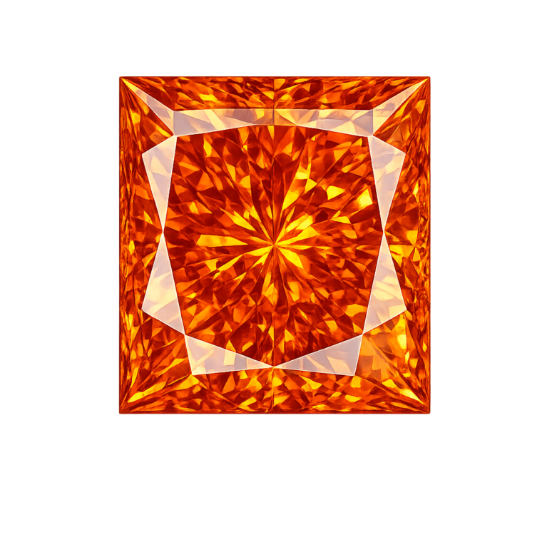 Simulated Orange Sapphire, Square