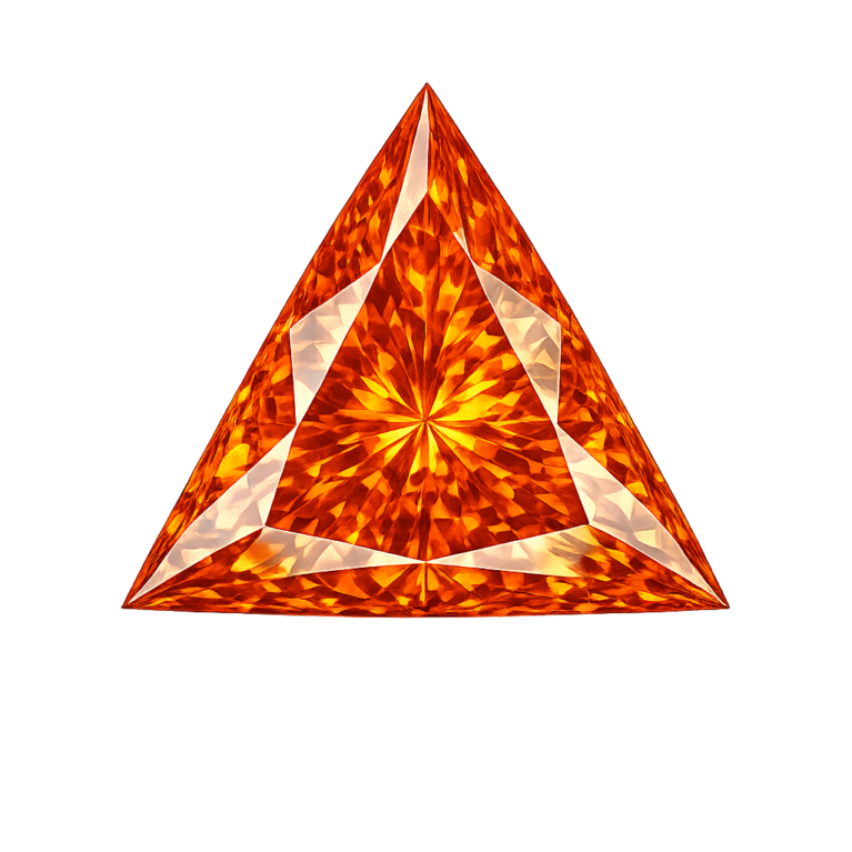 Simulated Orange Sapphire, Triangle
