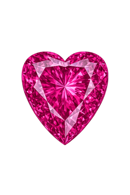 Simulated Pink Sapphire, Heart
