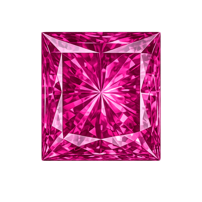 Simulated Pink Sapphire, Square