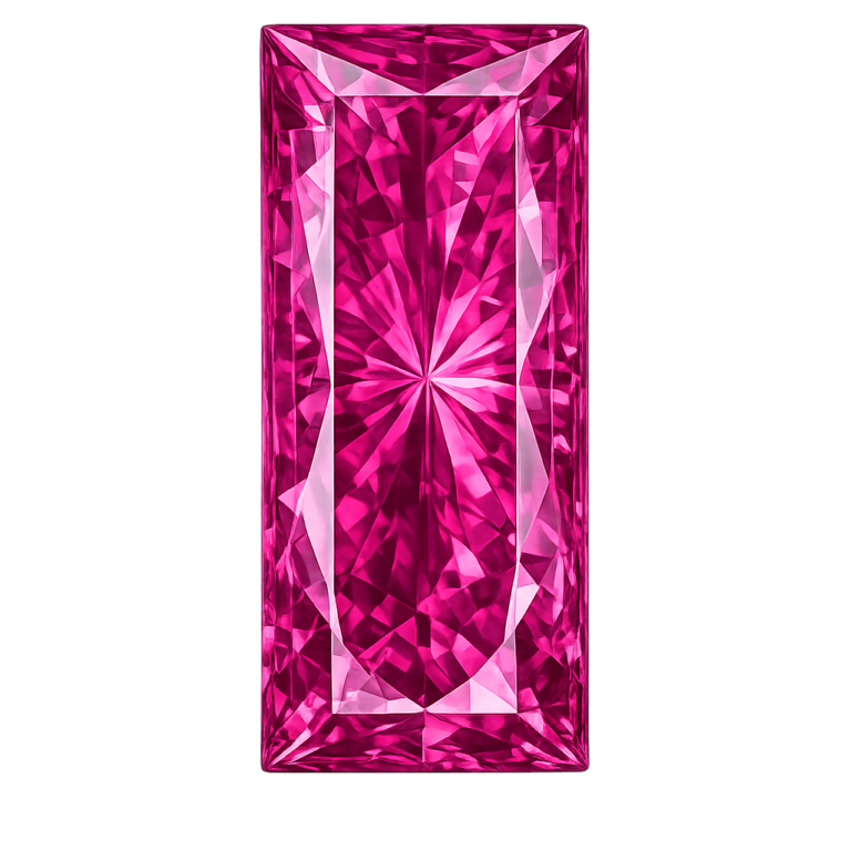 Simulated Pink Sapphire, Baguette