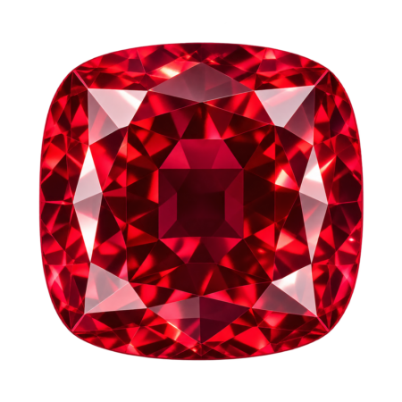 Hydrothermal Red Ruby, Cushion