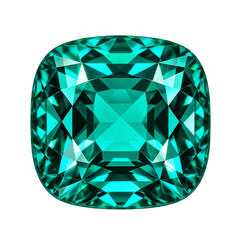 Hydrothermal Emerald, Cushion