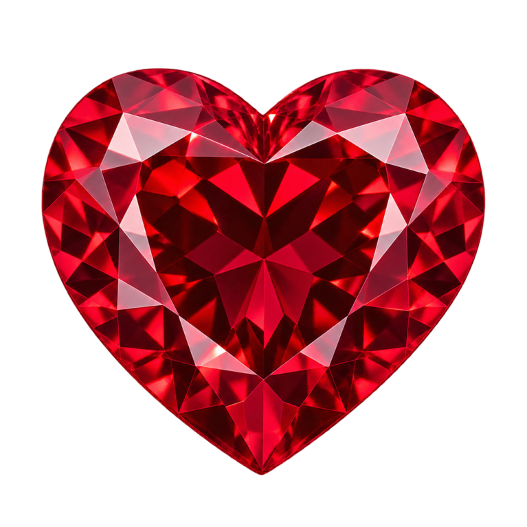 Hydrothermal Red Ruby, Heart