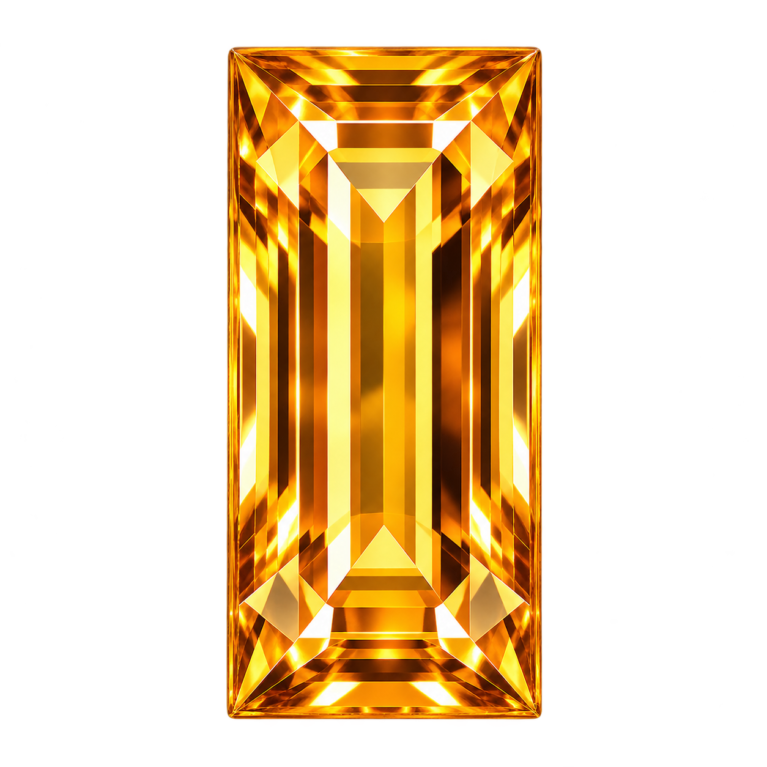Hydrothermal Citrine Quartz, Baguette