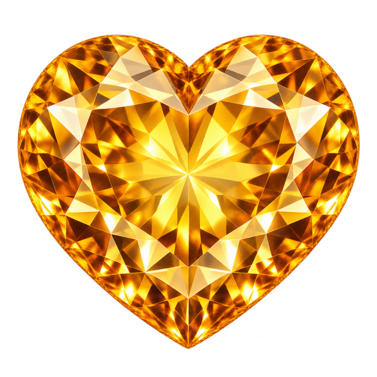 Hydrothermal Citrine Quartz, Heart