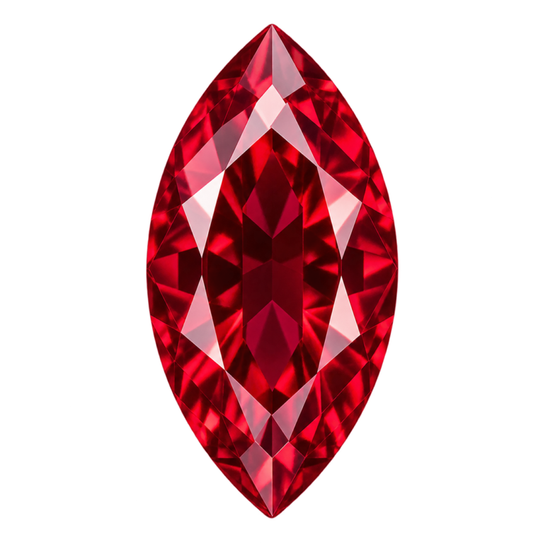 Hydrothermal Red Ruby, Marquise