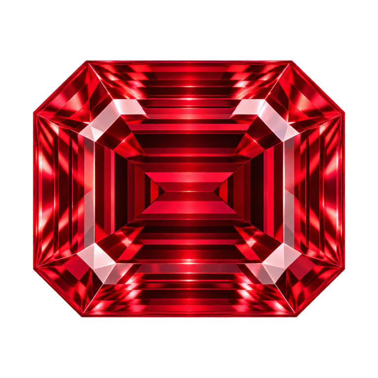 Hydrothermal Red Ruby, Octagon