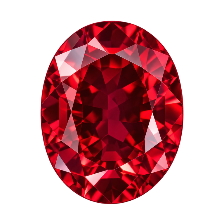 Hydrothermal Red Ruby, Oval