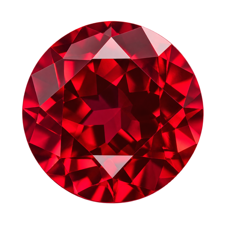 Hydrothermal Red Ruby, Round