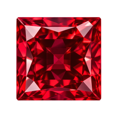 Hydrothermal Red Ruby, Square