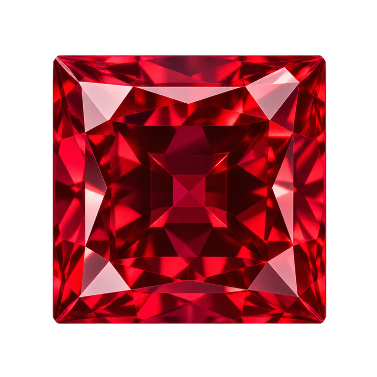 Hydrothermal Red Ruby, Square