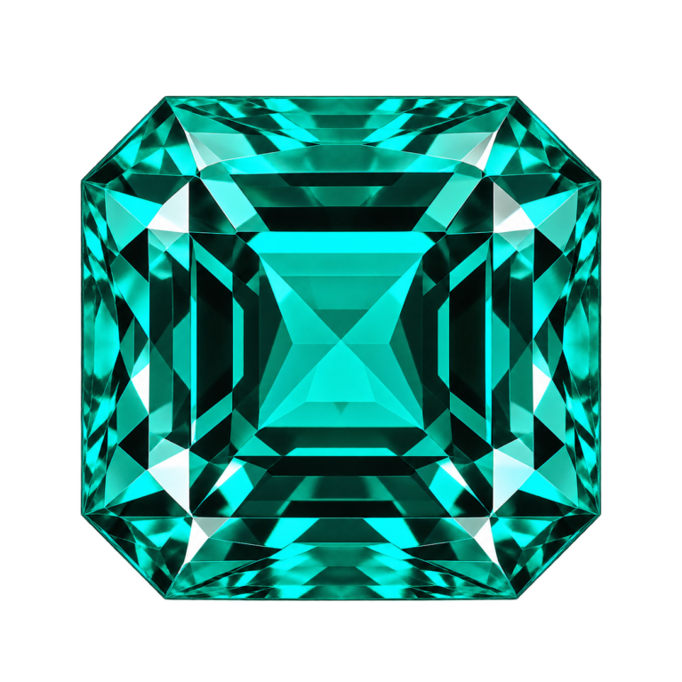 Hydrothermal Emerald, Square Cut Corners